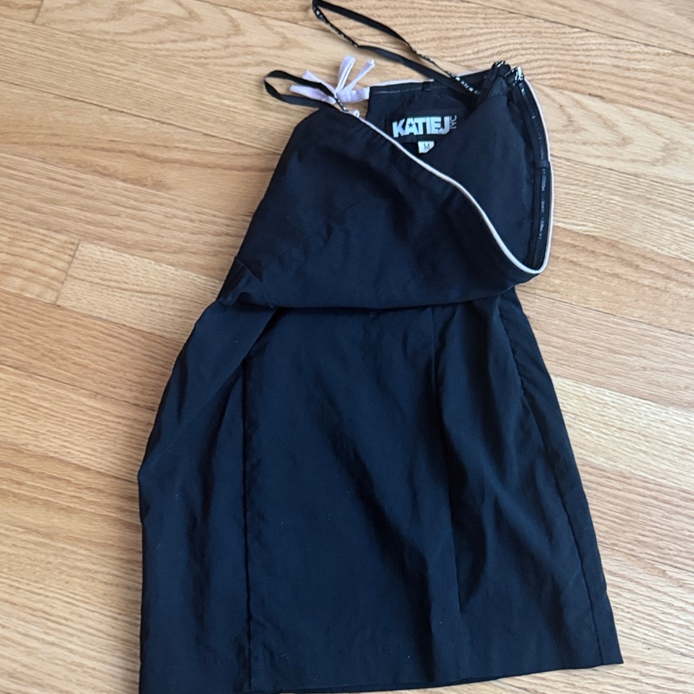 Katie J NYC Black Girls' Dress with Piping Strap